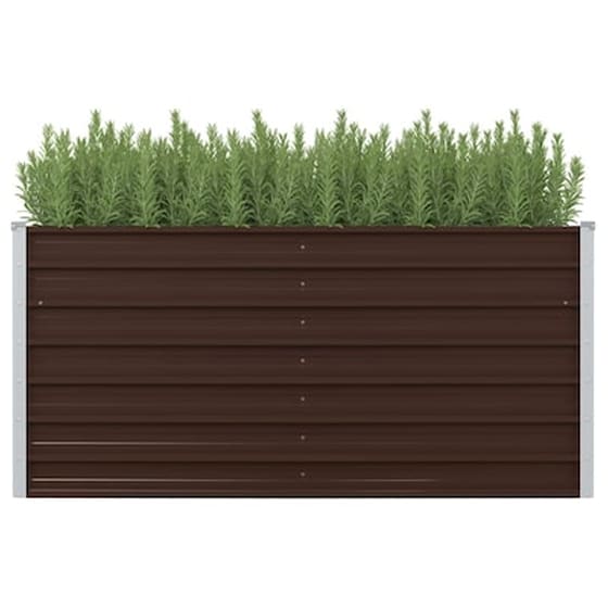 Vidaxl Ζαρντινιέρα Ψηλή Καφέ 160 X 80 X 77 Εκ. Από Γαλβανισμένο Χάλυβα image 1