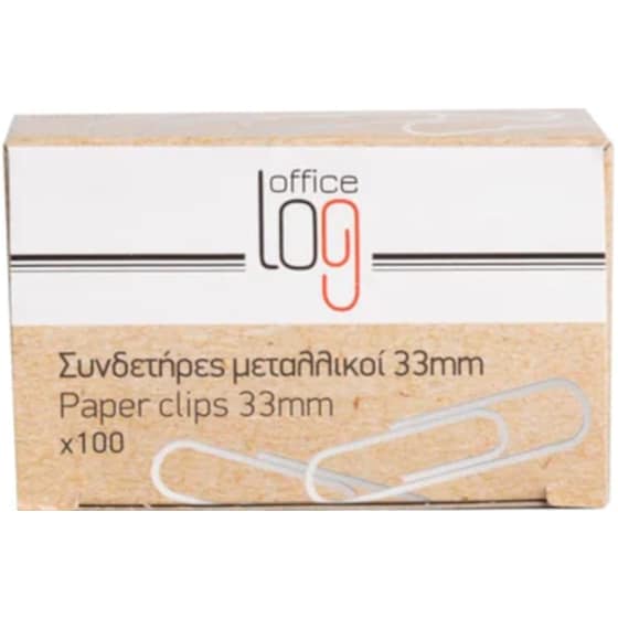 Συνδετήρες Μεταλλικοί Office Log 33mm (100 Τεμάχια) image 0