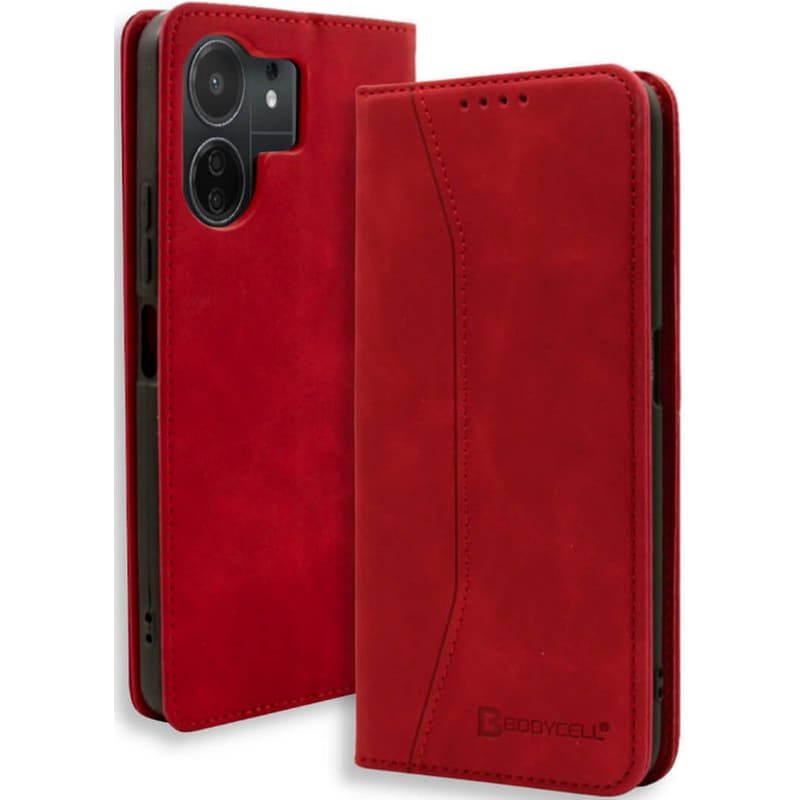 BODYCELL Θήκη Xiaomi Redmi 13c / Poco C65 - Bodycell Book Case - Red