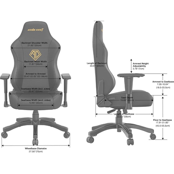 Καρέκλα Gaming Anda Seat Phantom 3 Large από Δερματίνη - Μαύρη image 4