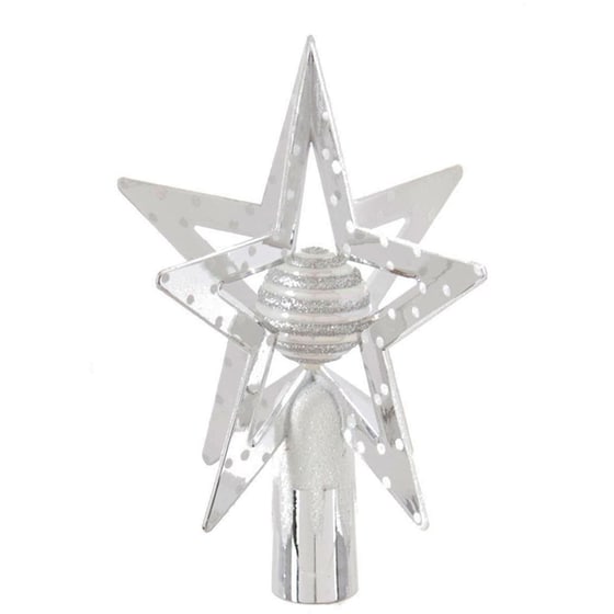 Χριστουγεννιάτικο Στολίδι A-s Silver/white 129287x Πλαστικό 1 Τμχ - Κορυφή Δέντρου image 0