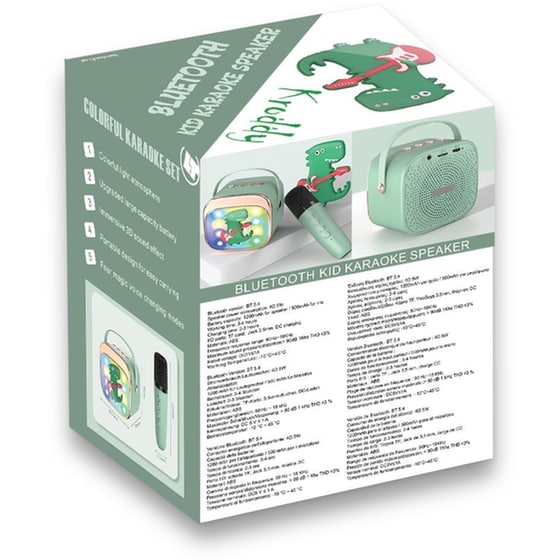 Party Speaker Lamtech BT5,4 Kids με Karaoke Rgb - Πράσινο image 3