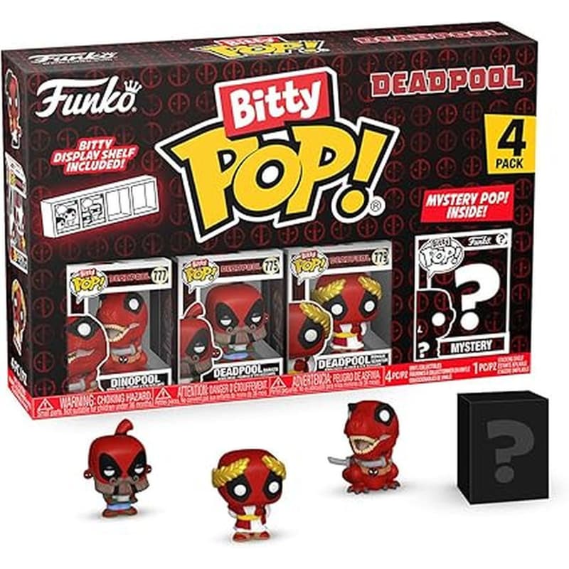 FUNKO Funko Bitty Pop! Marvel - Dinopool/Deadpool (Barista)/Deadpool (Roman Senator)/Mystery 4-pack