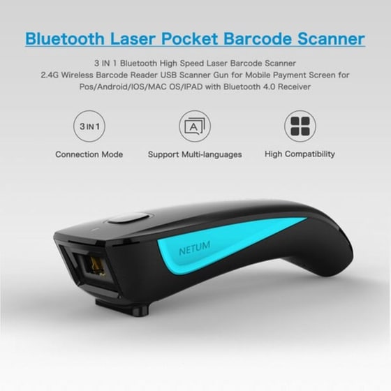 NETUM NT-C830 Scanner Χειρός 3-in-1 Ασύρματο Laser 2.4GHz Ανάγνωση 1D Barcodes image 1