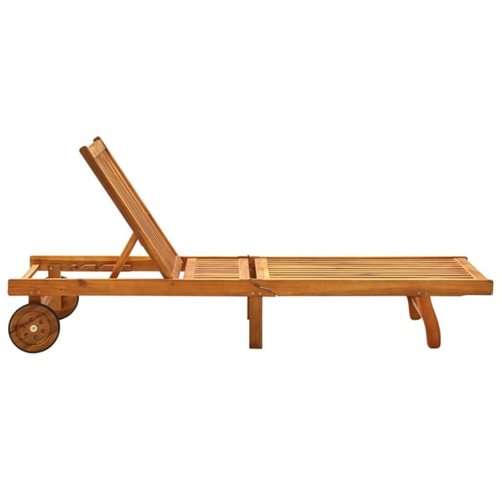 Ξαπλώστρα VidaXL από Μασίφ Ξύλο Ακακίας 200x59/63x30-85 cm - Πολύχρωμη image 4