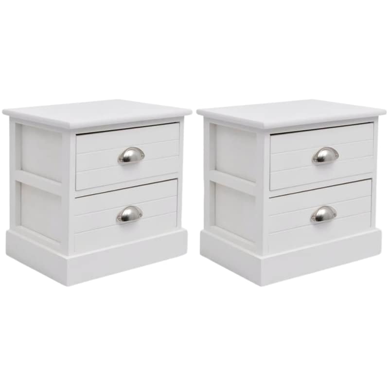 Κομοδίνο Vidaxl Ξύλινο 2τμχ 38x28x38 - Λευκό VIDAXL