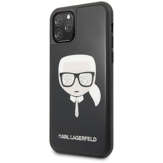 Karl Lagerfeld Double Layer Glitter Hard Case Karl #039;s Head Θήκη Προστασίας Από Σιλικόνη – Apple Iphone 11 Pro (μαύρο) image 6