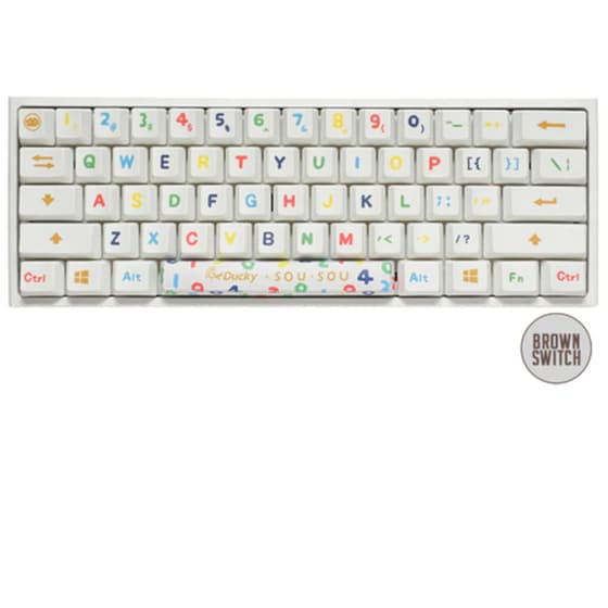 Ducky One 2 Mini SOU Gaming Μηχανικό Πληκτρολόγιο 60% με Cherry MX Brown διακόπτες και RGB φωτισμό (US) Λευκό image 0