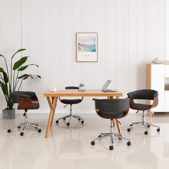 Καρέκλες Τραπεζαρίας Vidaxl  Περιστρεφόμενες Υφασμάτινες 4 Τμχ - Γκρι image 1