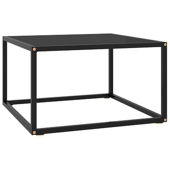 Τραπεζάκι Σαλονιού VidaXL από Γυαλί 60x60x35cm - Μαύρο image 1