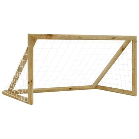 Vidaxl Τέρμα Ποδοσφαίρου Με Δίχτυ 160x100x80 Εκ. Εμποτισμ. Ξύλο Πεύκου image 0