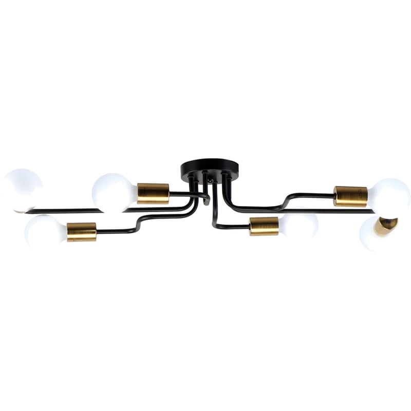 HOMELIGHTING Φωτιστικό Οροφής Homelighting Miles E27 Μεταλλικό 83x13cm - Μαύρο/Χρυσό