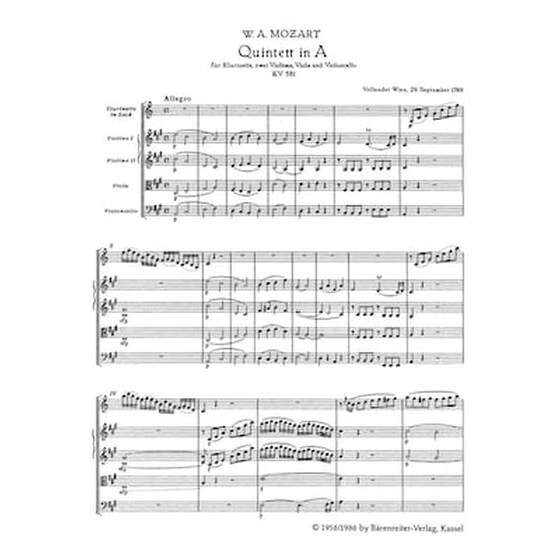Βιβλίο Για Σύνολα Barenreiter Mozart - Quintet In A Major [pocket Score] image 2