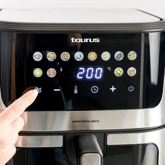 TAURUS DIGITAL 360 XL με Αποσπώμενο Κάδο 2100 W 8 L Ασημί Φριτέζα Αέρος image 4