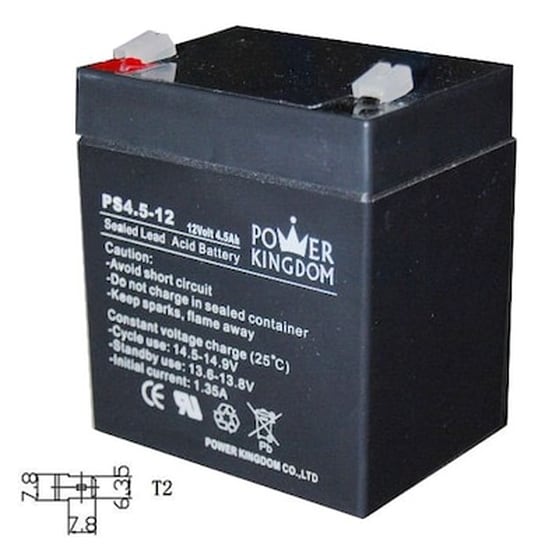 Power Kingdom Μπαταρία Μολύβδου 12volt 4.5ah, T2 image 0