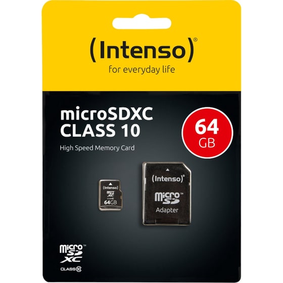 Intenso 3413490 microSDXC 64GB Class 10 High Speed με αντάπτορα image 1