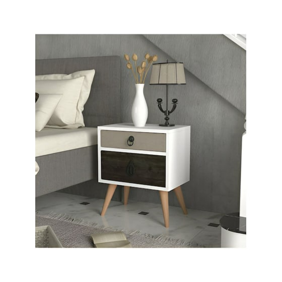 Κομοδίνο Esmarket Από Μελαμίνη 45x30x52 cm - Πολύχρωμο image 2