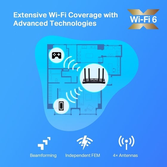 TP-LINK Archer AX20 v2 Ασύρματο Router Wi‑Fi 6 με 4 Θύρες Gigabit Ethernet image 3