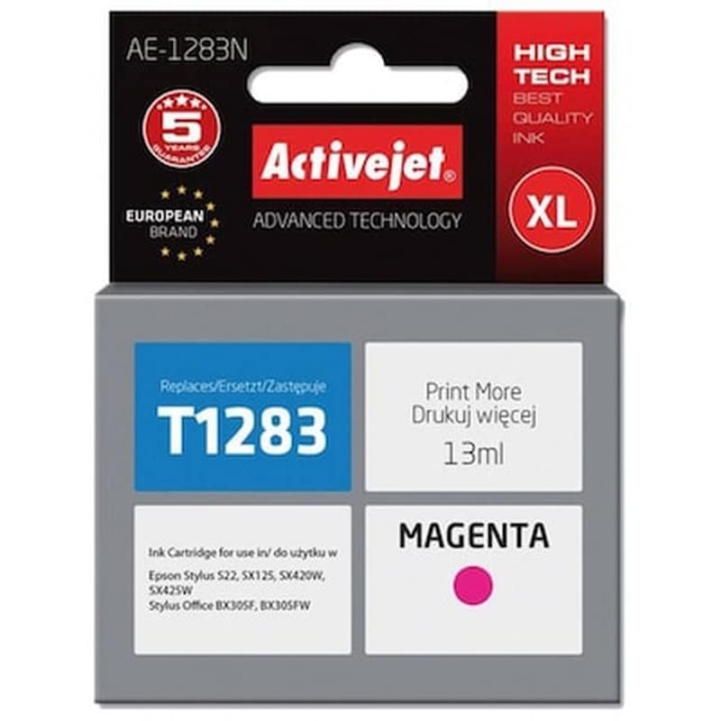 ACTIVEJET Συμβατό Epson T1283 Ματζέντα Μελάνι Εκτυπωτή Ae-1283n