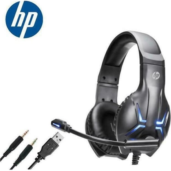 HP DHE-8001 Gaming Ενσύρματα Ακουστικά 3.5mm/USB με LED Φωτισμό - Μαύρα image 0