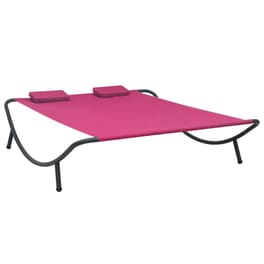 Ξαπλώστρα/ Κρεβάτι VidaXL από Ατσάλι 200x173x45 cm - Ροζ