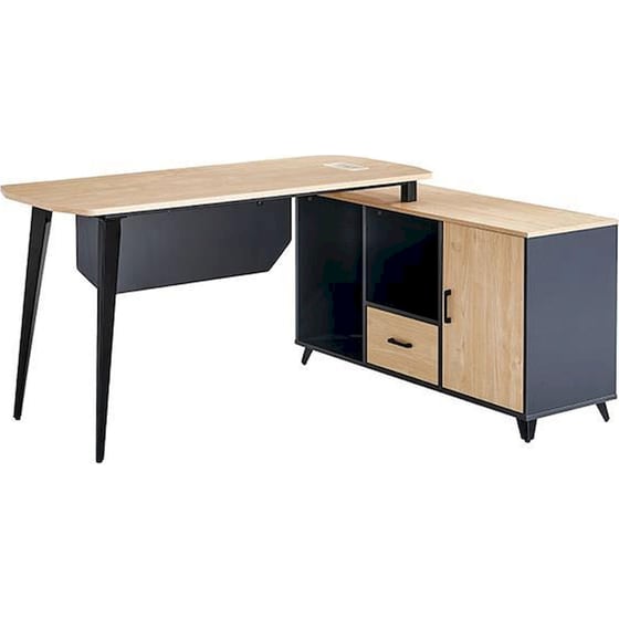 Γωνιακό Γραφείο Nextdeco 33211 από Μελαμίνη 120x60x75cm - Oak/ Μαύρο image 0