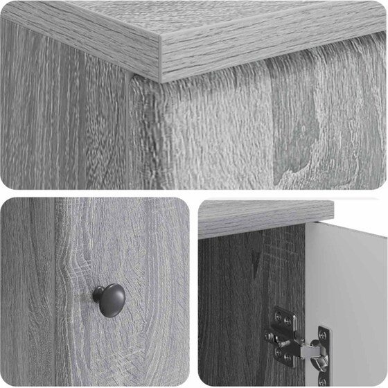 Γραφείο VidaXL από Επεξεργασμένο Ξύλο 142,5x50x75 cm - Γκρι Sonoma image 3