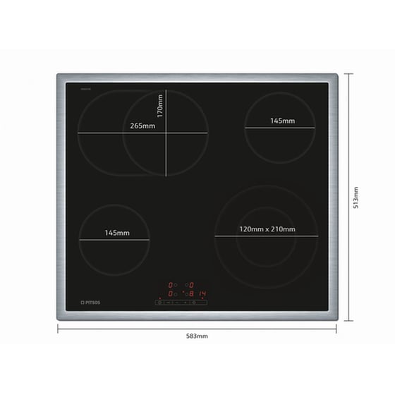 PITSOS CRD645T06 60 cm Μαύρο Εστία Κεραμική Αυτόνομη image 1