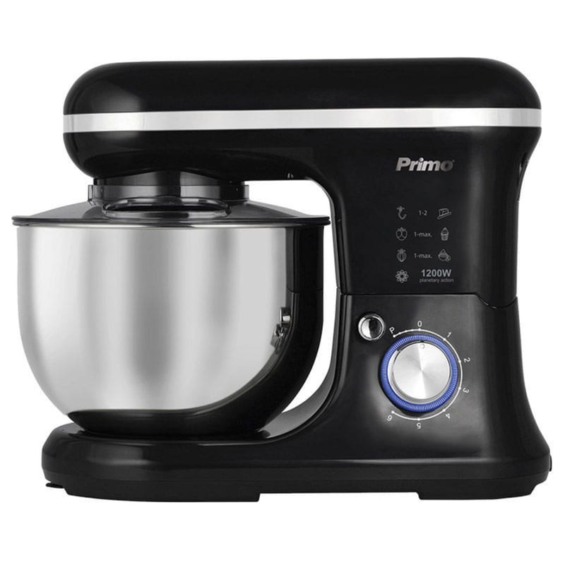Primo Prmb-40257 Μίξερ Με Κάδο Inox 5l 1200w Με Δακτυλίδι Led Μαύρο-chrome