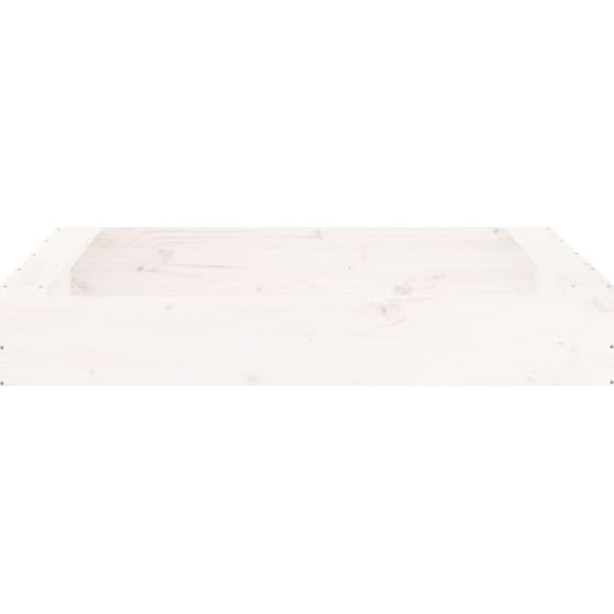 VidaXL Αμμοδόχος με Καθίσματα Τετράγωνη 111x111x20cm Ξύλινη - Λευκό image 3