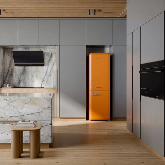 SMEG FAB32LOR6 332 Lt Total No Frost Πορτοκαλί Ψυγειοκαταψύκτης image 10