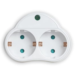 Powertech Αντάπτορας Ρεύματος Pt-818, 2x Schuko, 250v 16a, Λευκός