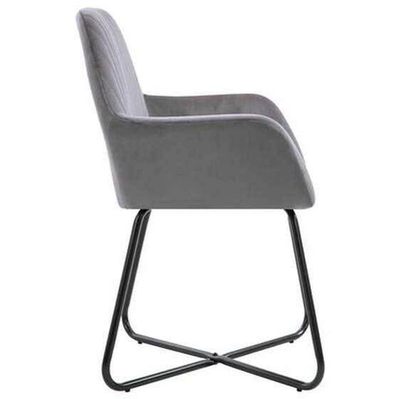 Καρέκλες Τραπεζαρίας Vidaxl Βελούδινες 6 Τμχ - Γκρι image 3