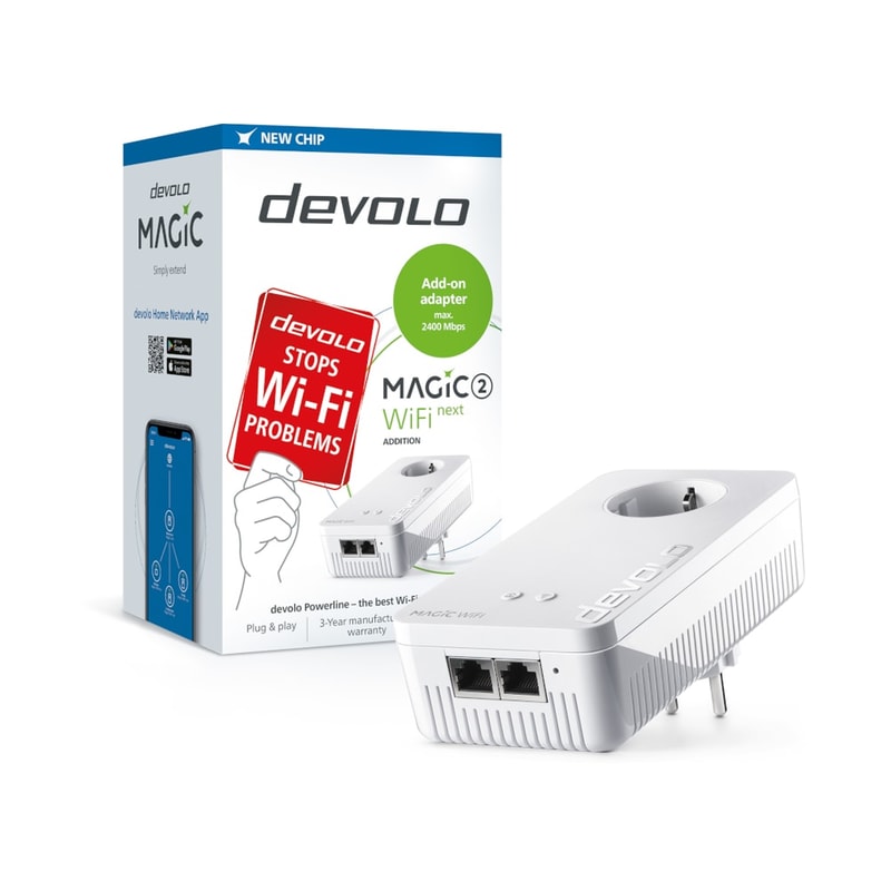 DEVOLO Devolo Magic 2 Additional Powerline Ενσύρματη Σύνδεση με 2 Θύρες Ethernet