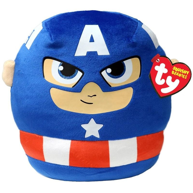 TY Λούτρινο TY Squishy Beanies Marvel Captain America (26cm) 1607-39257