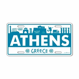 Πινακίδα Whathens από Αλουμίνιο Ανάγλυφη 30x15 cm - Λευκό/Γαλάζιο