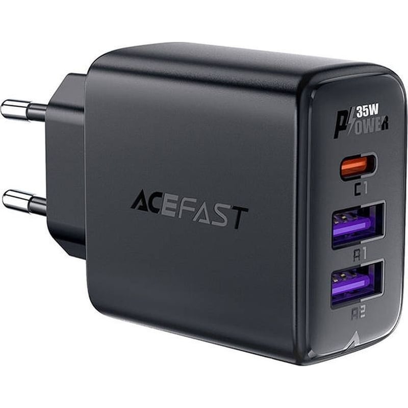 ACEFAST Wall Φορτιστής Acefast A57 Gan 2x USB-A + USB-C EU - Μαύρο