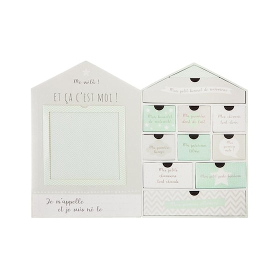 Βρεφικό Αναμνηστικό Κουτί Σπιτάκι Με 10 Θήκες image 0