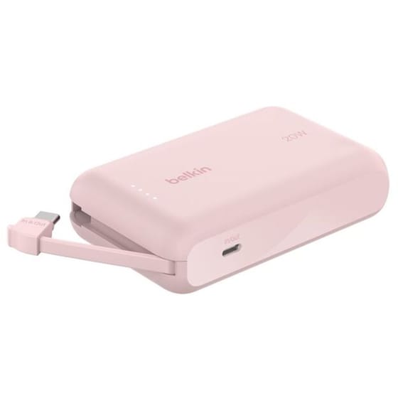 Powerbank Belkin BoostCharge 10.000mAh με Ενσωματωμένο Καλώδιο - Pink image 4