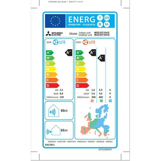 MITSUBISHI Electric MSZ/MUZ-EF35VGKW Κλιματιστικό Inverter 12.000 BTU Α+++/Α+++ με Wi-Fi image 3