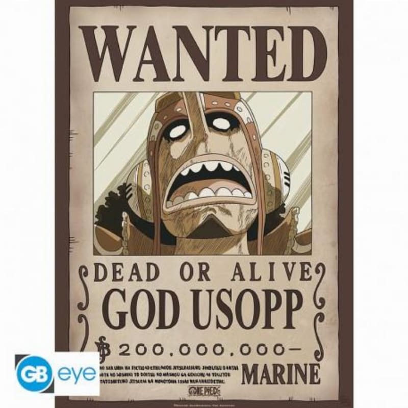 GBEYE Αφίσα One Piece Wanted God Usopp Κάθετη 52x38 cm