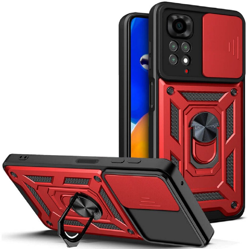 BODYCELL Θήκη Xiaomi Redmi Note 11 4g / Redmi Note 11S - Bodycell Armor Slide - Κόκκινο