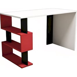 Γραφείο ArteLibre Aigina από Μοριοσανίδα 120x60x75cm - Λευκό/Κόκκινο/Μαύρο