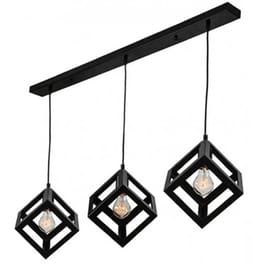 Φωτιστικό Οροφής Τρίφωτο Χατζηκοντίδης R50 Cubio 3 Μεταλλικό - Μαύρο