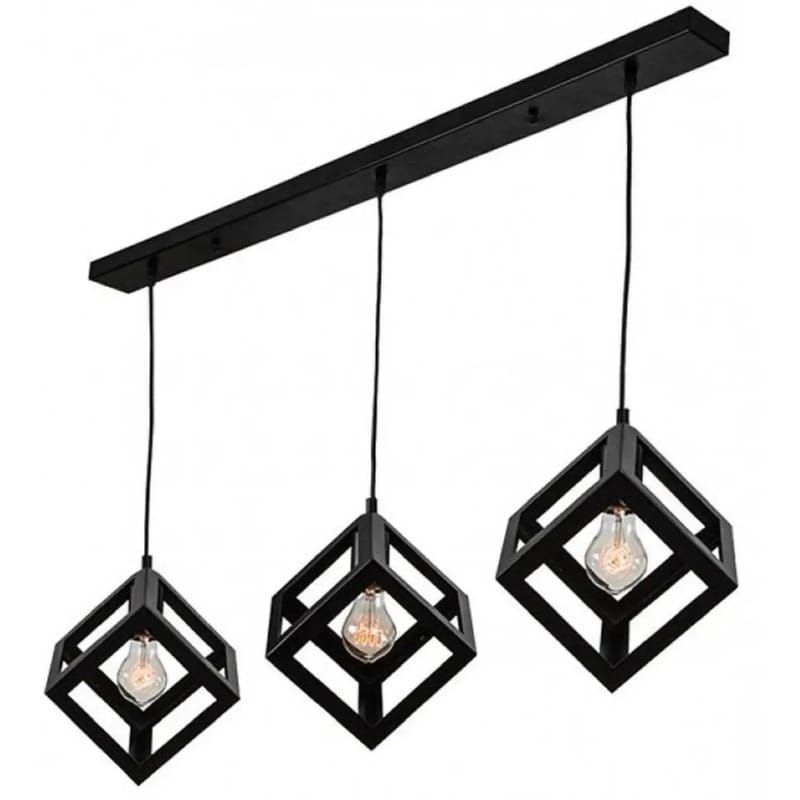 Φωτιστικό Οροφής Τρίφωτο Χατζηκοντίδης R50 Cubio 3 Μεταλλικό - Μαύρο