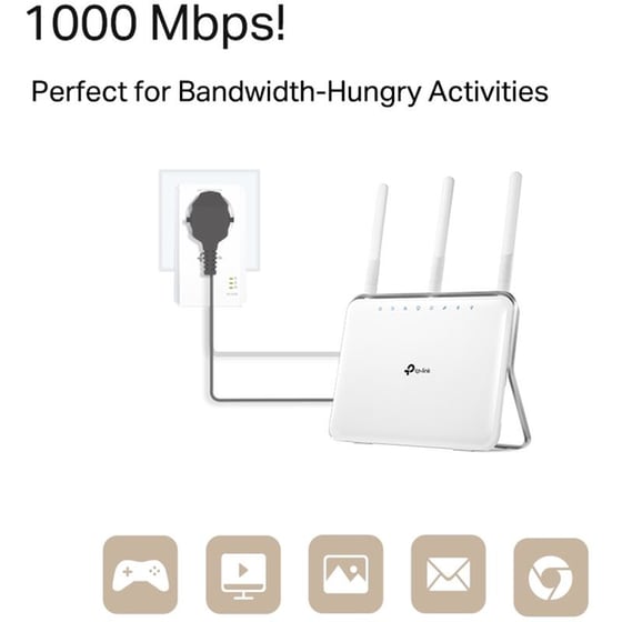 TP-LINK TL-PA7017P AV1000 Powerline Διπλό Kit Ενσύρματη Σύνδεση Passthrough έως 1000Mbps με 1 Θύρα Ethernet image 1