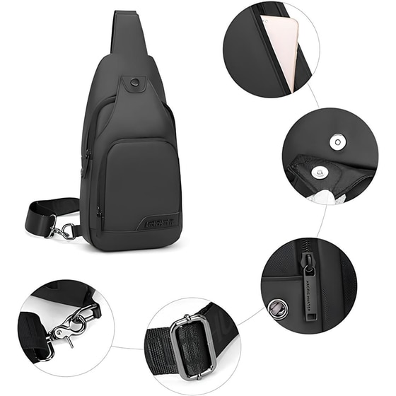 Τσάντα Crossbody Arctic Hunter XB13005 Με Θήκη Tablet - 4lt - Μαύρη image 2