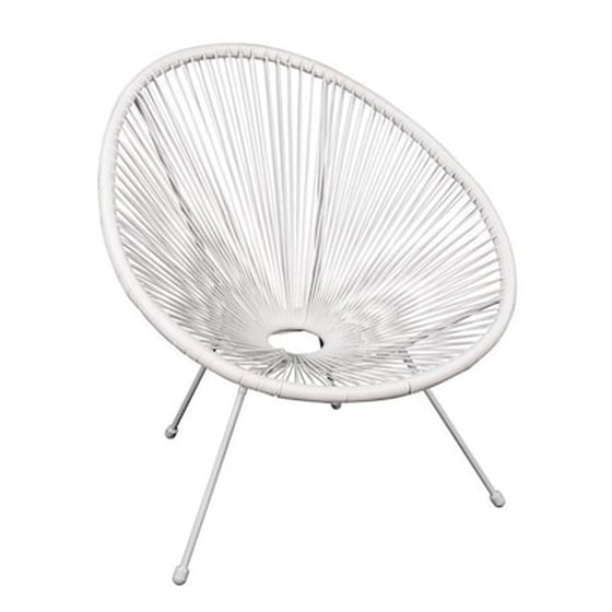 Πολυθρονα  Μεταλλικη Ασπρη Με Ασπρο Rattan image 0