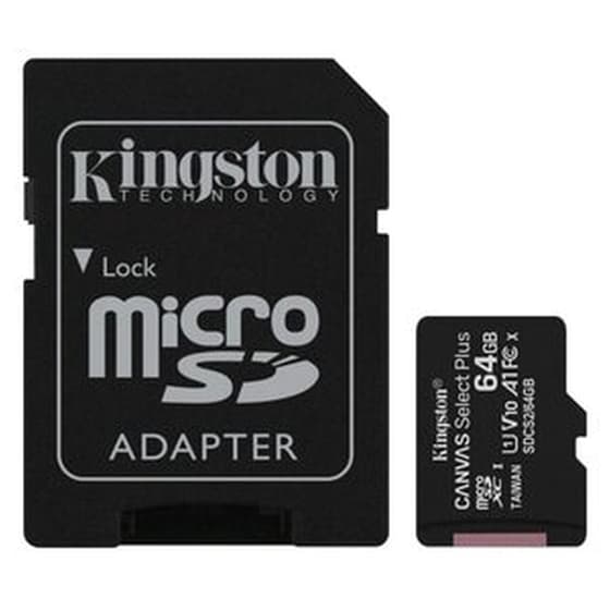 Kingston Canvas Select Plus microSDXC 64GB Class 10 U1 V10 A1 UHS-I με αντάπτορα image 0