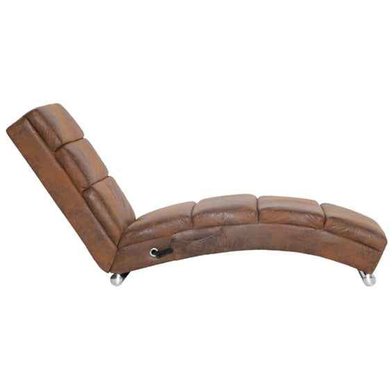 Πολυθρόνα Μασάζ VidaXL από Συνθετικό Καστόρι - Καφέ image 2